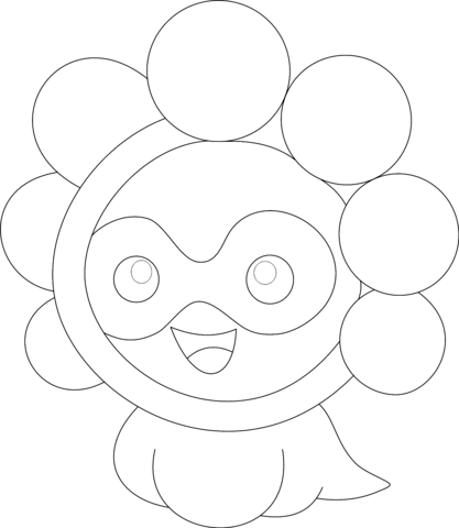 Castform In Sunny Form Coloring Page